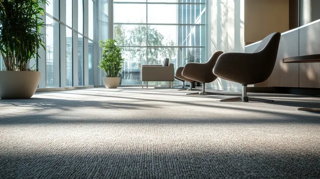 Commercial office lobby with clean carpeting